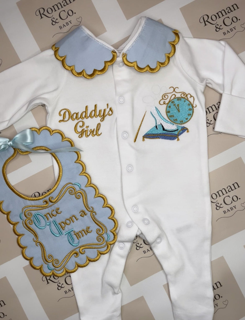 ‘Once upon a time’ babygrow & bib set - MADE TO ORDER
