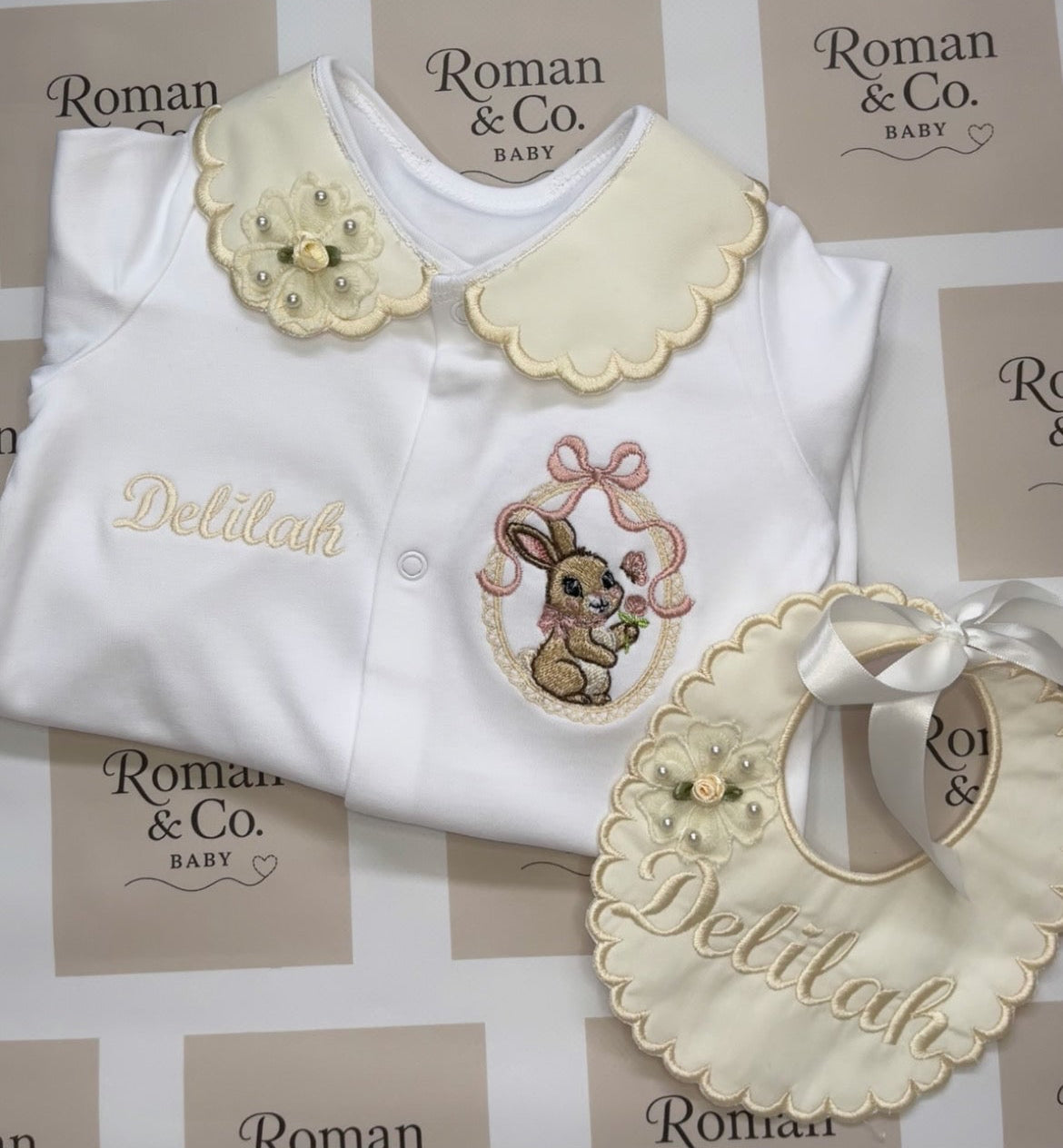 Cream bunny set - MADE TO ORDER
