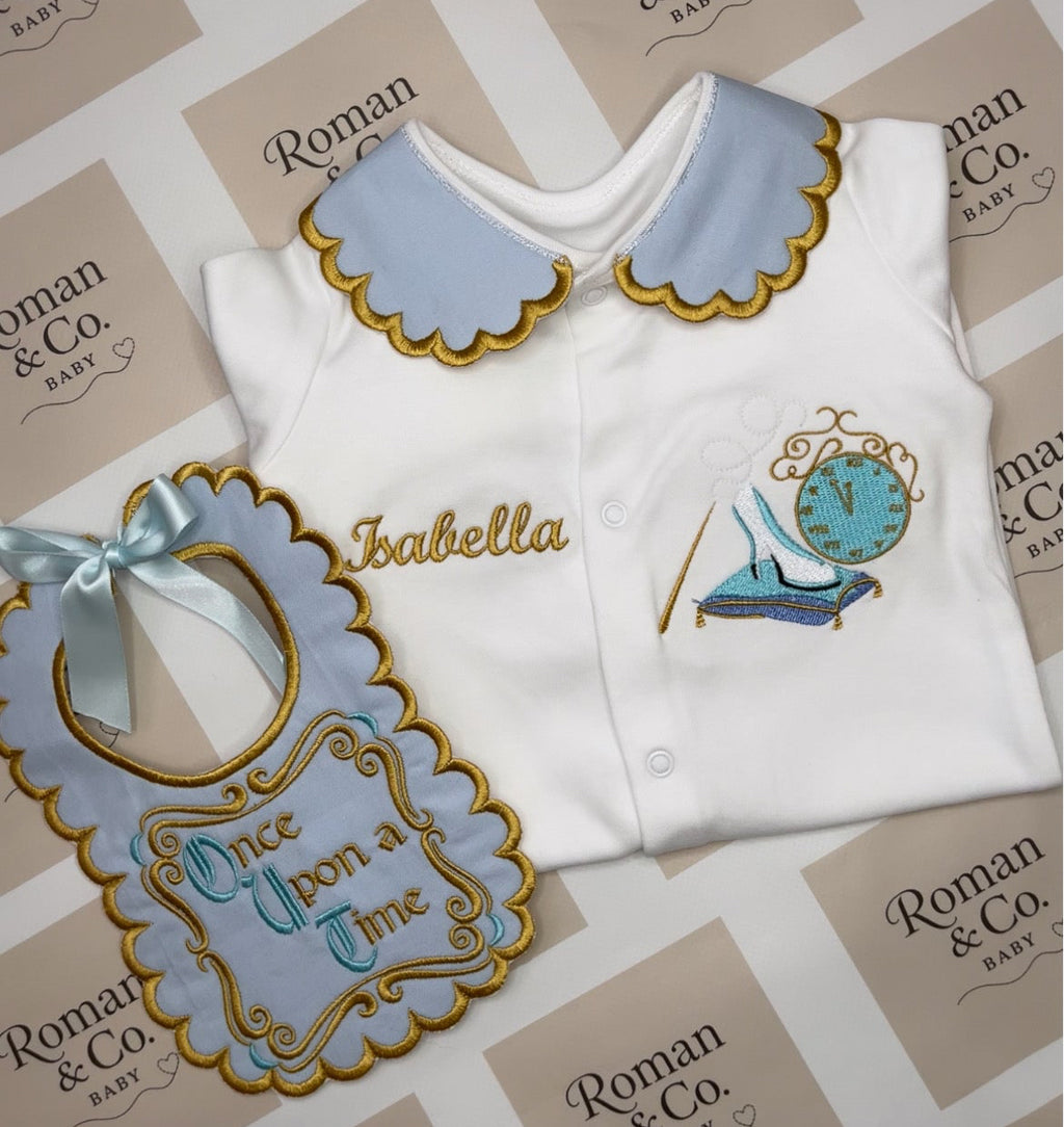 ‘Once upon a time’ babygrow & bib set - MADE TO ORDER