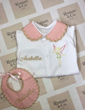 Pink fairy babygrow & bib set - MADE TO ORDER